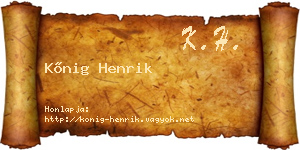 Kőnig Henrik névjegykártya